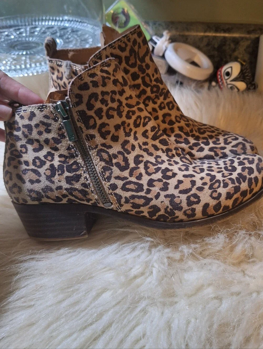 [[Lucky Brand]] Leopard Print Ankle Booties - Brown/Black